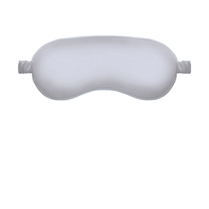 Antifaz para dormir de seda blanco plata